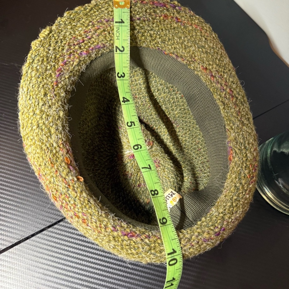 Y2K Mudd Green Boucle Fedora Women's - Picture 7 of 9